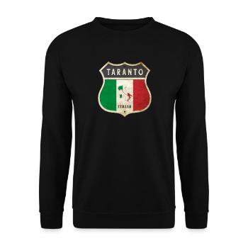 Tarent Italien Wappen Flaggen Design - Unisex Pullover - Schwarz - Vorne - Alina (178cm) & Michal (187cm)