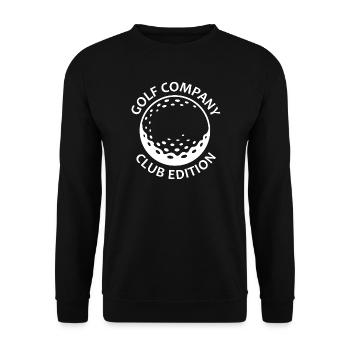 Golf Golfclub Symbol Ball Golfer Logo icon Grafik - Unisex Pullover - Schwarz - Vorne - Alina (178cm) & Michal (187cm)
