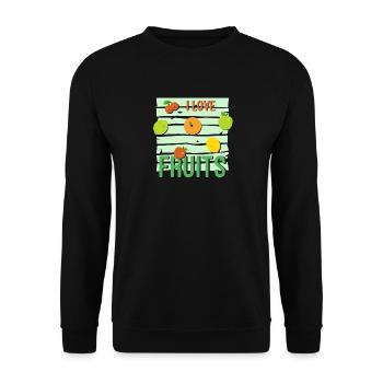 I love Fruits - Unisex Pullover - Schwarz - Vorne - Alina (178cm) & Michal (187cm)