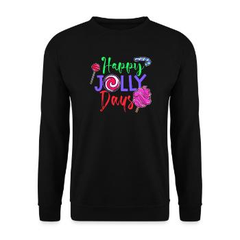 Lecker Nachspeise Bonbon Statement Süßigkeiten - Unisex Pullover - Schwarz - Vorne - Alina (178cm) & Michal (187cm)