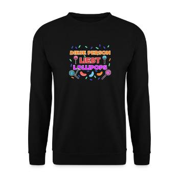 Naschkatzen Bonbon Statement Süßigkeiten Naschen - Unisex Pullover - Schwarz - Vorne - Alina (178cm) & Michal (187cm)