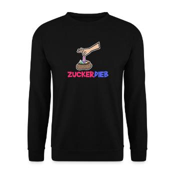 Bonbon Statement Süßigkeiten Naschkatzen Lecker - Unisex Pullover - Schwarz - Vorne - Alina (178cm) & Michal (187cm)