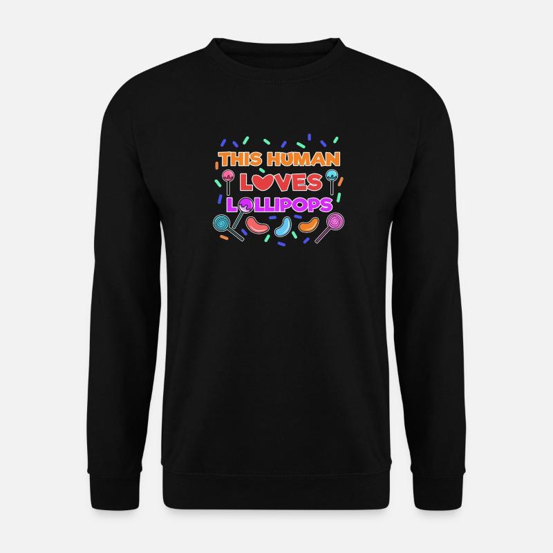 Lecker Bonbon Statement Süßigkeiten Naschkatzen - Unisex Pullover - Schwarz