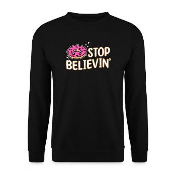 Donut Statement Naschen Backen Nachspeise Lecker - Unisex Pullover - Schwarz - Vorne - Alina (178cm) & Michal (187cm)