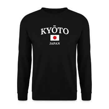 Typographie du drapeau du Japon de Kyoto - Sweat-shirt Unisexe - noir - Devant - Alina (178cm) & Michal (187cm)