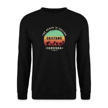 Oristano Sardinien Italien Strand Design - Unisex Pullover - Schwarz - Vorne - Alina (178cm) & Michal (187cm)