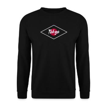 Tokyo Neon Circle Logo - Unisex Sweatshirt - black - Front - Alina (178cm) & Michal (187cm)