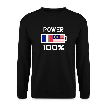 Malaysia and France Power 100% - Unisex Sweatshirt - black - Front - Alina (178cm) & Michal (187cm)