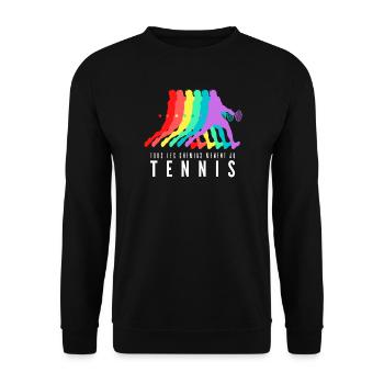 Tous les Chemins Mènent au Tennis - Sweat-shirt Unisexe - noir - Devant - Alina (178cm) & Michal (187cm)