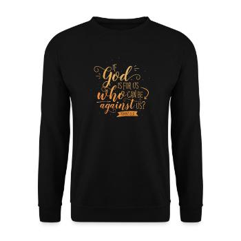 If God is for us - Unisex Sweatshirt - black - Front - Alina (178cm) & Michal (187cm)