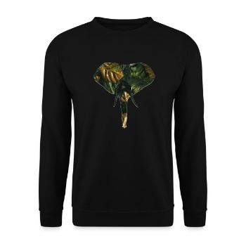 Éléphant dans la jungle - Sweat-shirt Unisexe - noir - Devant - Alina (178cm) & Michal (187cm)