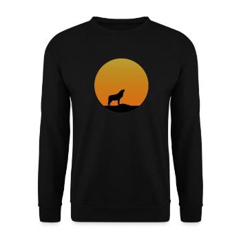 Wolf Sunrise - Unisex Pullover - Schwarz - Vorne - Alina (178cm) & Michal (187cm)