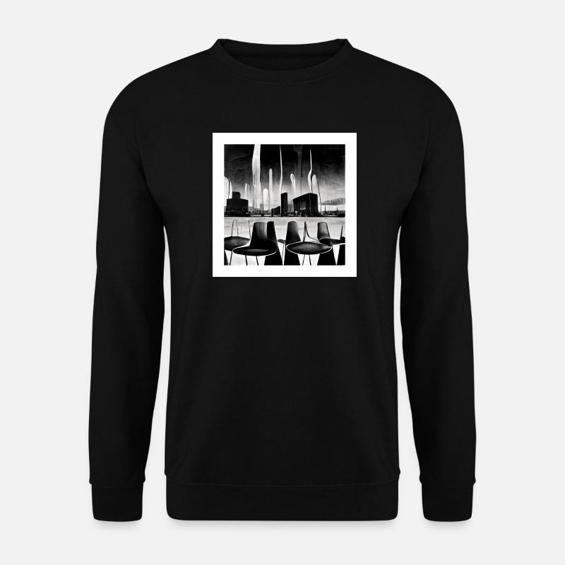 futuristische Stadtszene im fifties style - Poster - Unisex Pullover - Schwarz