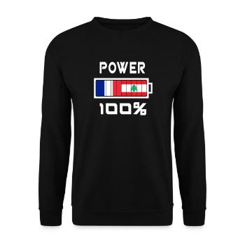 Lebanon and France Power 100% - Unisex Sweatshirt - black - Front - Alina (178cm) & Michal (187cm)