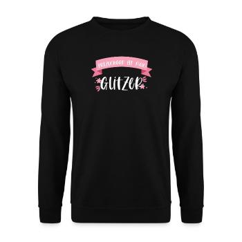 Katze Haustier Katzenhaar Glitzer Geschenk - Unisex Pullover - Schwarz - Vorne - Alina (178cm) & Michal (187cm)