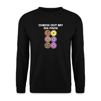 Süßigkeiten Naschen Lecker Lustig Donut Statement - Unisex Pullover - Schwarz - Vorne - Alina (178cm) & Michal (187cm)