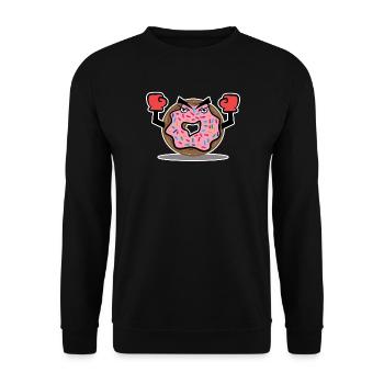 Lecker Donut Süßigkeiten Backen Naschen Nachspeise - Unisex Pullover - Schwarz - Vorne - Alina (178cm) & Michal (187cm)