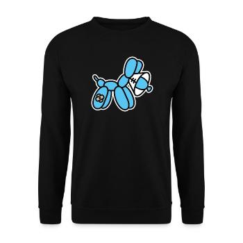 Ballonkünstler Lustige Ballontier Hund Halskragen - Unisex Pullover - Schwarz - Vorne - Alina (178cm) & Michal (187cm)