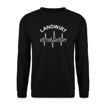 Landwirt Bauer aus Leidenschaft Puls Herzschlag - Unisex Pullover - Schwarz - Vorne - Alina (178cm) & Michal (187cm)