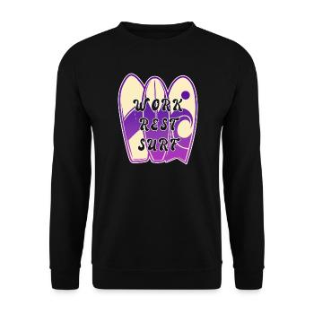 Surfing saying design - Unisex Sweatshirt - black - Front - Alina (178cm) & Michal (187cm)