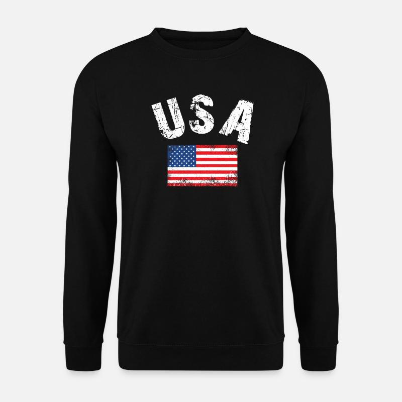 USA Flagge - Unisex Pullover - Schwarz