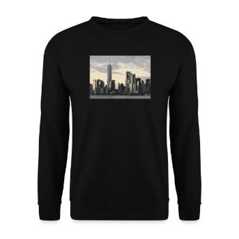 new york city skyline - Unisex Pullover - Schwarz - Vorne - Alina (178cm) & Michal (187cm)