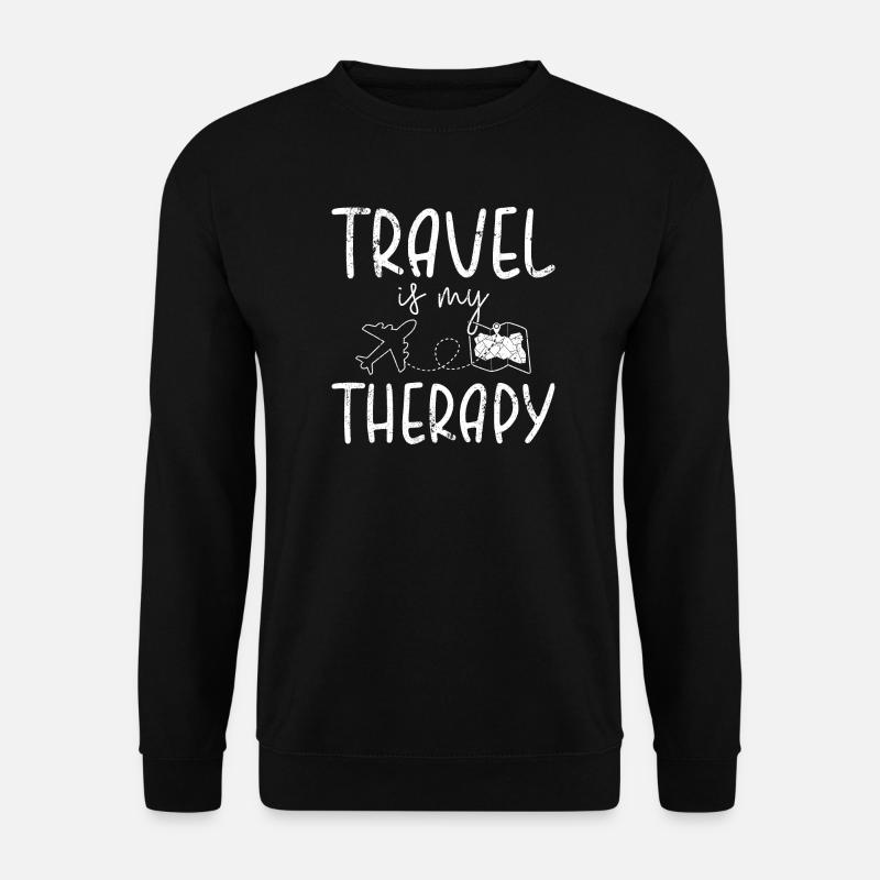 Travel is My Therapy - Unisex Sweatshirt - black