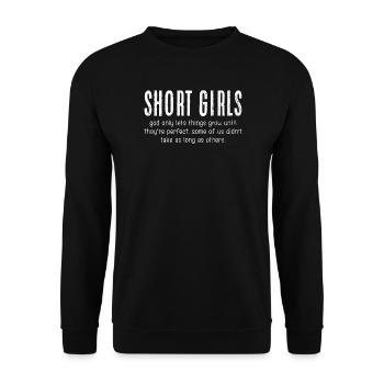 Bold Short Girls Typography - Unisex Sweatshirt - black - Front - Alina (178cm) & Michal (187cm)