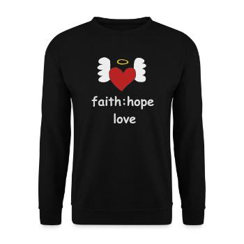 cœur ailes foi - Sweat-shirt Unisexe - noir - Devant - Alina (178cm) & Michal (187cm)