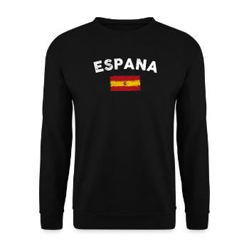 España Brush Flagge Grafik - Unisex Pullover - Schwarz - Vorne - Alina (178cm) & Michal (187cm)