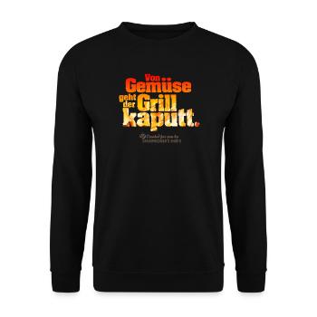Von Gemüse geht der Grill kaputt - Unisex Pullover - Schwarz - Vorne - Alina (178cm) & Michal (187cm)