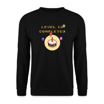 Anniversaire Level 10 - Sweat-shirt Unisexe - noir - Devant - Alina (178cm) & Michal (187cm)