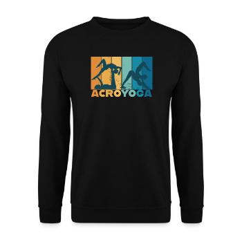 Yoga Acroyoga Partneryoga Vintage Design - Unisex Pullover - Schwarz - Vorne - Alina (178cm) & Michal (187cm)