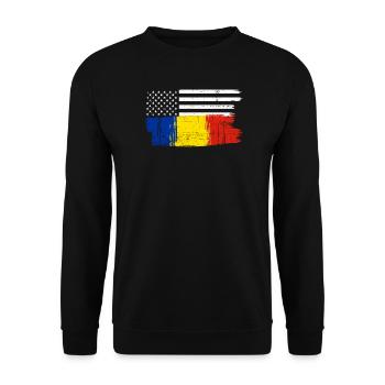 Drapeau Brush Fusion - Sweat-shirt Unisexe - noir - Devant - Alina (178cm) & Michal (187cm)