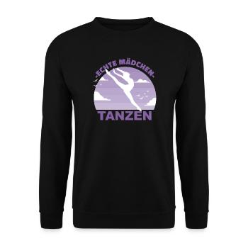 Tanzen Tänzerin Mädchen Hobby Geschenk - Unisex Pullover - Schwarz - Vorne - Alina (178cm) & Michal (187cm)
