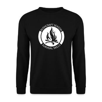 Saison des étiquettes de survie de brousse Symbole Icône de feu - Sweat-shirt Unisexe - noir - Devant - Alina (178cm) & Michal (187cm)