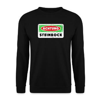 Sternzeichen Steinbock Galaxie Statement Horoskop - Unisex Pullover - Schwarz - Vorne - Alina (178cm) & Michal (187cm)