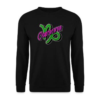 Tierkreiszeichen Himmel Steinbock Horoskop Galaxie - Unisex Pullover - Schwarz - Vorne - Alina (178cm) & Michal (187cm)