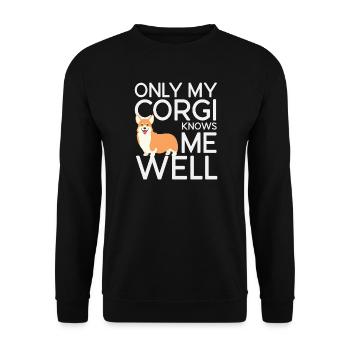 Only My Corgi Knows Me Well - Unisex Sweatshirt - black - Front - Alina (178cm) & Michal (187cm)