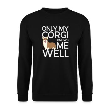 Only My Corgi Knows Me Well - Unisex Sweatshirt - black - Front - Alina (178cm) & Michal (187cm)
