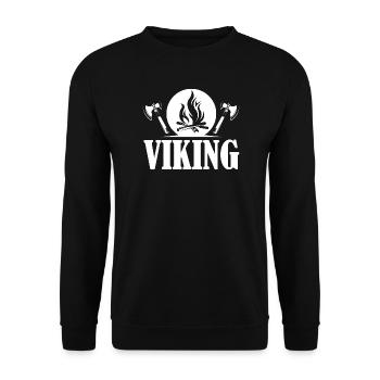 viking viking icon fire axe graphic logo icon - Unisex Sweatshirt - black - Front - Alina (178cm) & Michal (187cm)