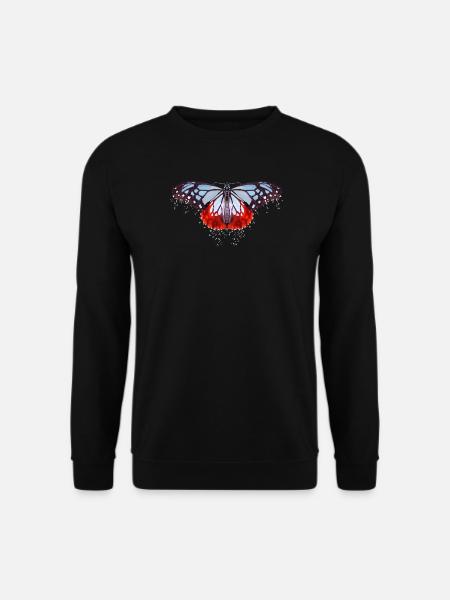 Butterfly with blue and red spots - Unisex Sweatshirt - black
