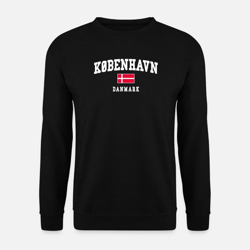 Dänemark Flagge mit kräftiger Schriftbogen - Unisex Pullover - Schwarz