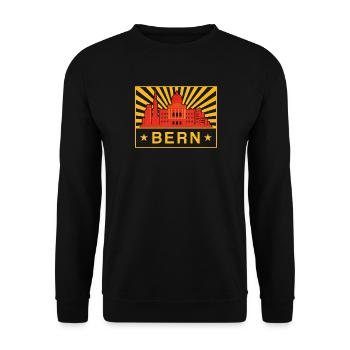 Bern Skyline Sunburst City Seal - Unisex Sweatshirt - black - Front - Alina (178cm) & Michal (187cm)
