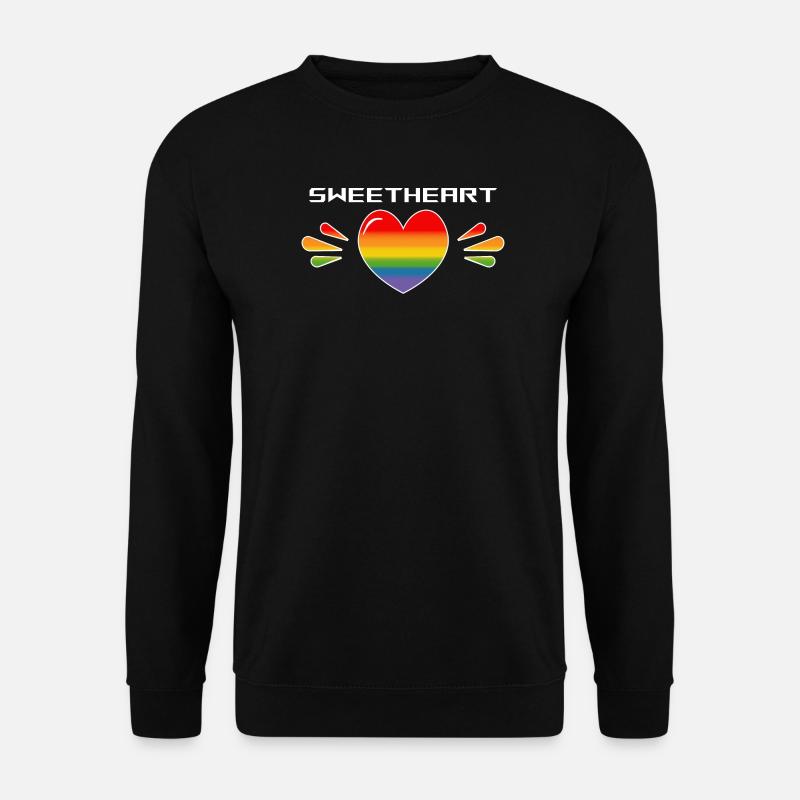 Rainbow Sparkling heart Sweetheart black TSHIRT - Unisex Pullover - Schwarz