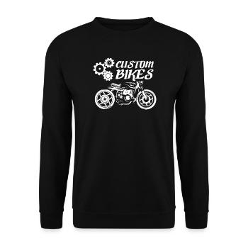 custom bikes motorcycle icon illustration graphic - Unisex Sweatshirt - black - Front - Alina (178cm) & Michal (187cm)
