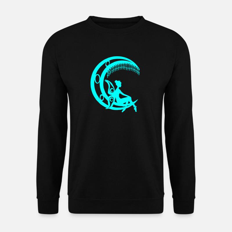 Märchenfiguren, mondsichel elfensilhouette - Unisex Pullover - Schwarz