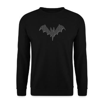 schattierte Fledermaus groß, Halloween Outfit, got - Unisex Pullover - Schwarz - Vorne - Alina (178cm) & Michal (187cm)