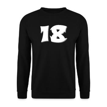 volljährig, 18 schattiert, erwachsen sein - Unisex Pullover - Schwarz - Vorne - Alina (178cm) & Michal (187cm)