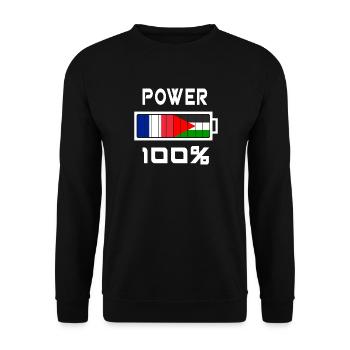 Palestine and France are in power - Unisex Sweatshirt - black - Front - Alina (178cm) & Michal (187cm)